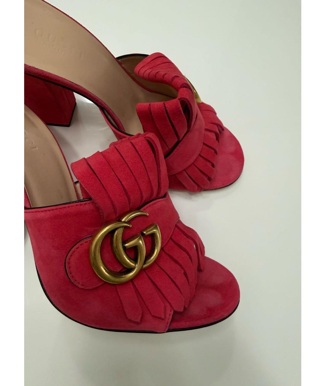 GUCCI Фуксия замшевые мюли, фото 7