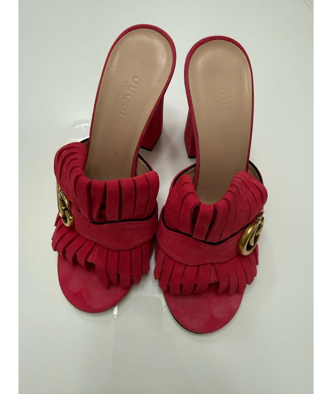 GUCCI Фуксия замшевые мюли, фото 2