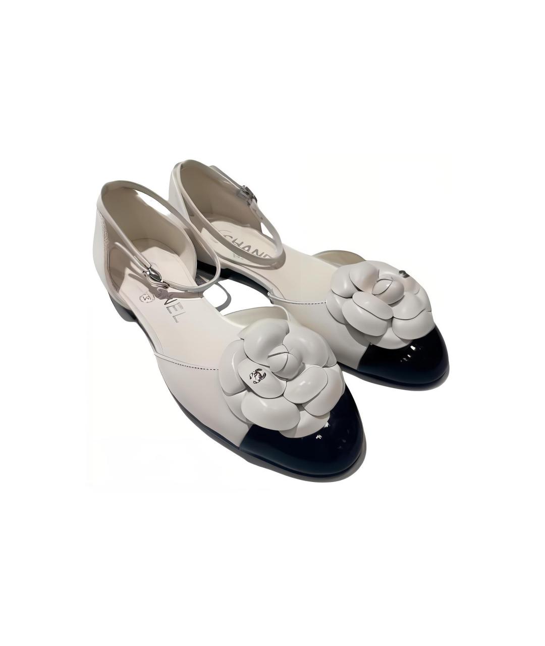 CHANEL Бежевые кожаные туфли, фото 4