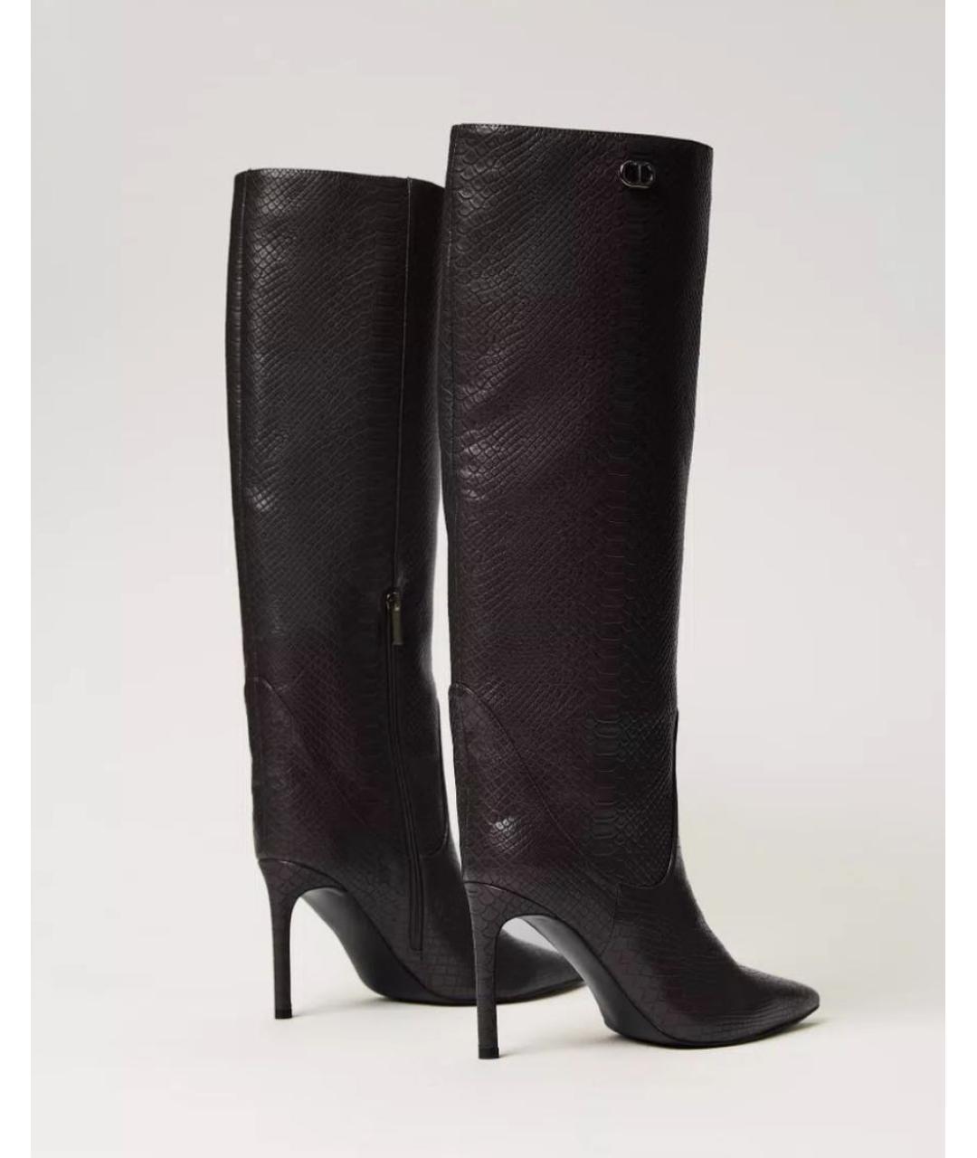 TWIN-SET Черные сапоги из искусственной кожи, фото 4