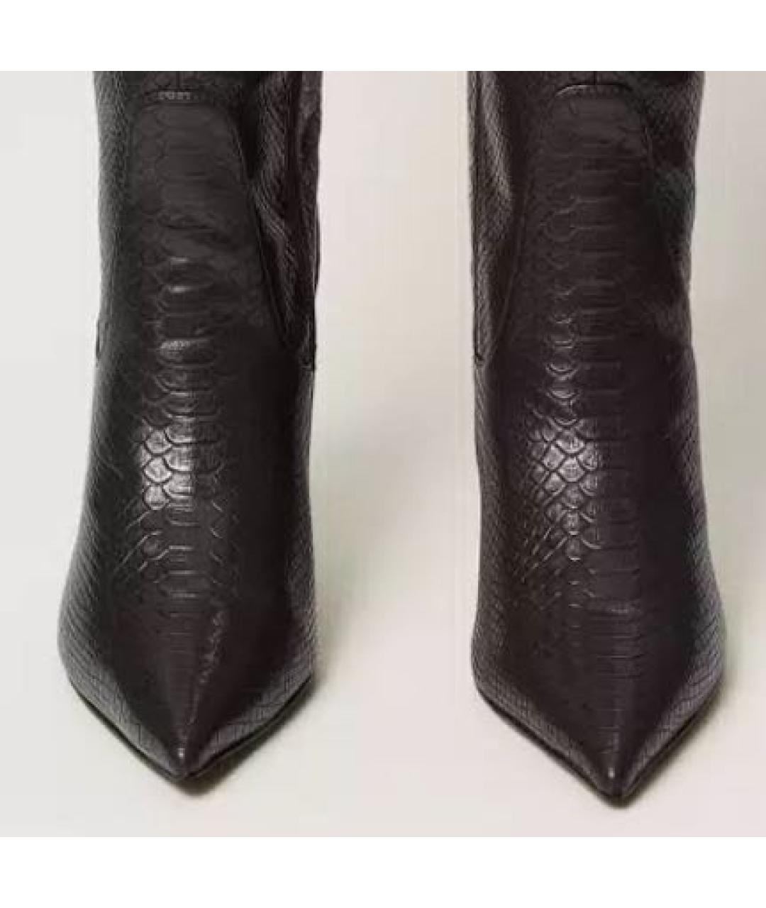 TWIN-SET Черные сапоги из искусственной кожи, фото 3