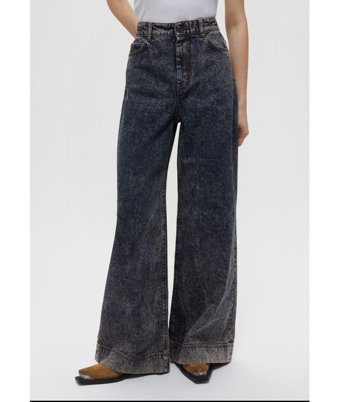 WEEKEND MAX MARA Темно-синие хлопковые джинсы клеш, фото 9