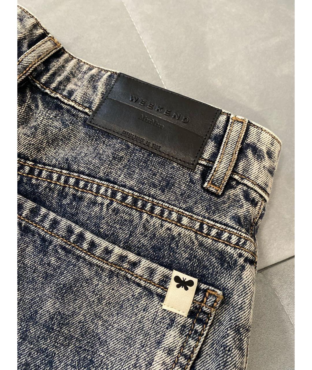 WEEKEND MAX MARA Темно-синие хлопковые джинсы клеш, фото 7