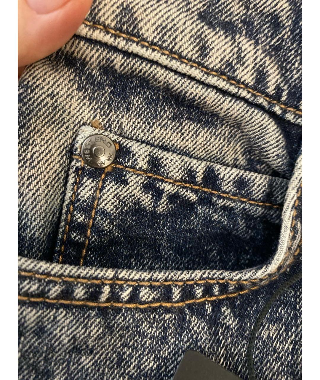 WEEKEND MAX MARA Темно-синие хлопковые джинсы клеш, фото 4