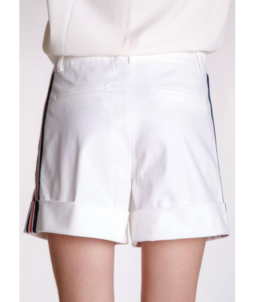 P.A.R.O.S.H. Белые хлопко-эластановые шорты, фото 4