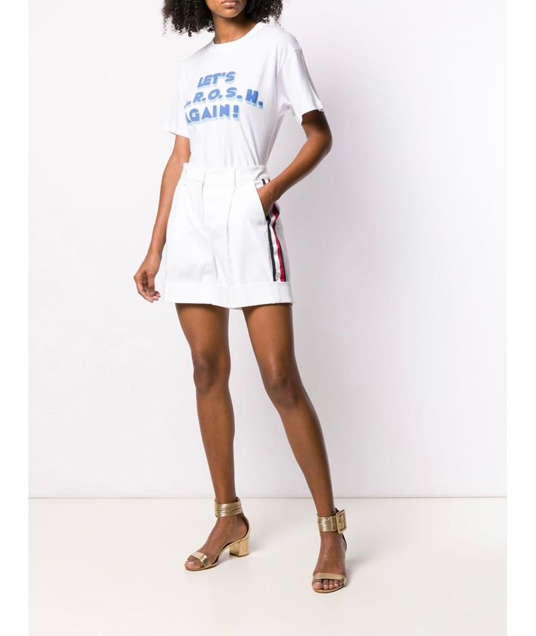 P.A.R.O.S.H. Белые хлопко-эластановые шорты, фото 6