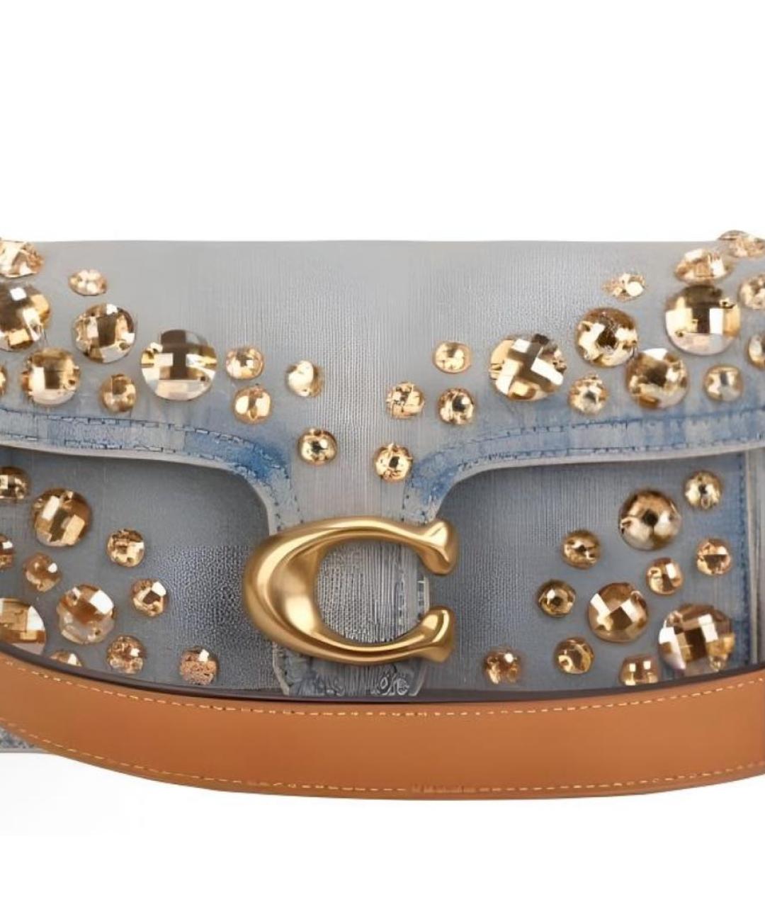 COACH Голубая деним сумка через плечо, фото 4