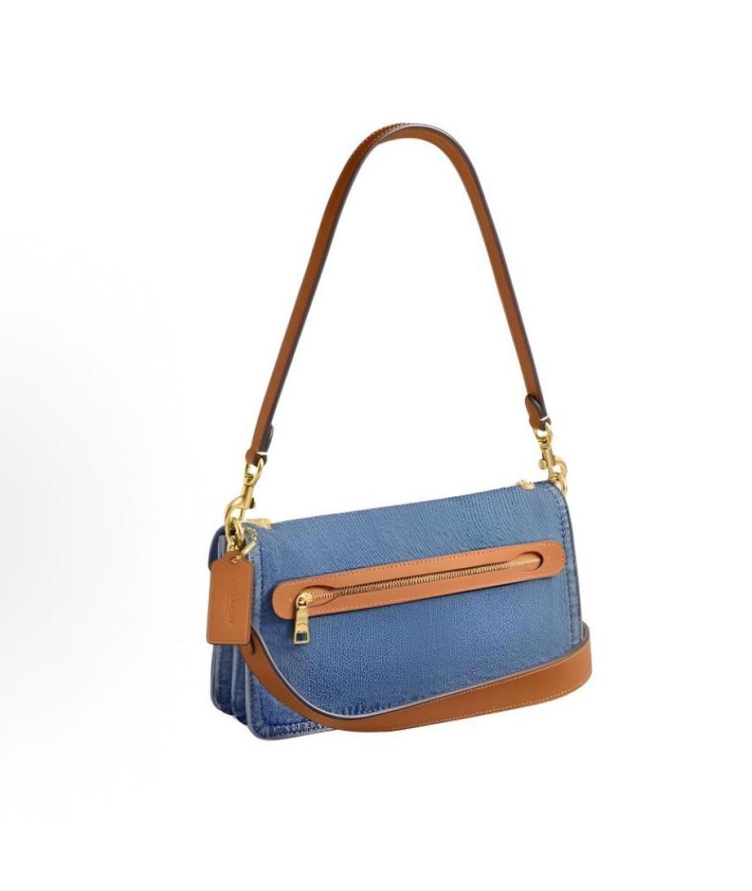 COACH Голубая деним сумка через плечо, фото 2