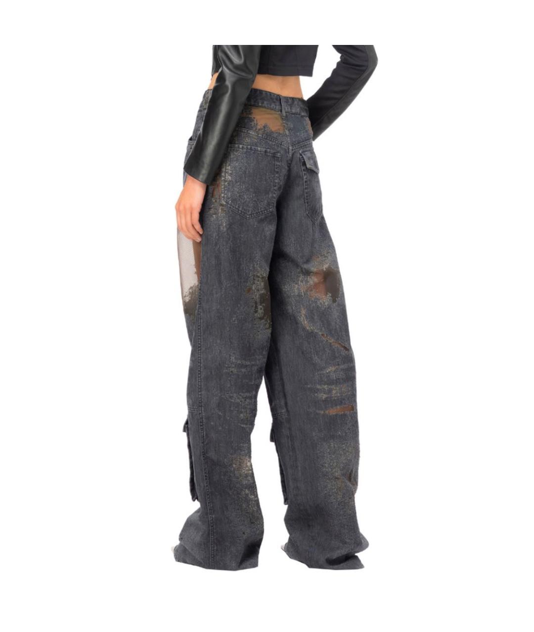 PINKO Антрацитовые хлопко-полиэстеровые прямые джинсы, фото 6