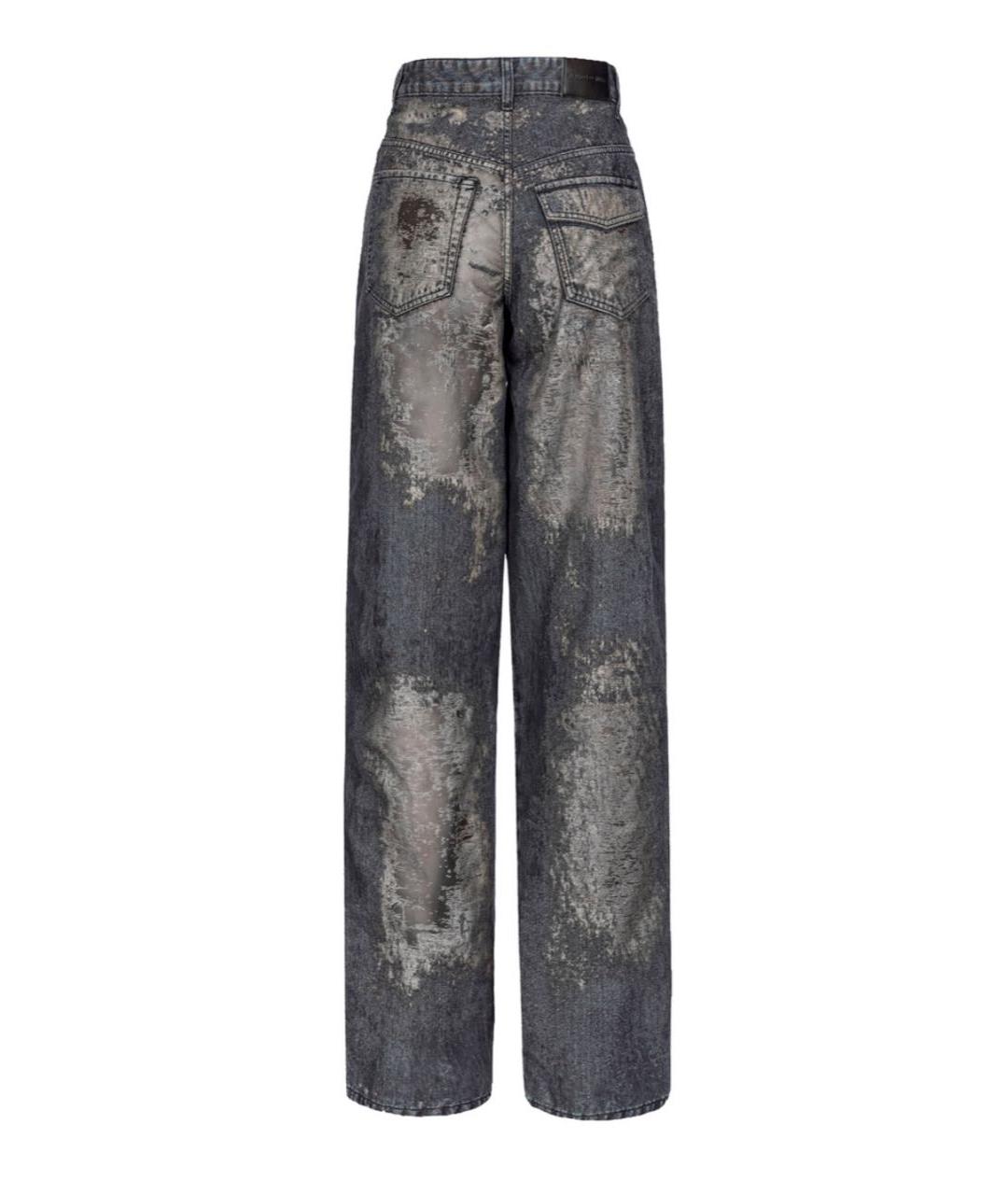 PINKO Антрацитовые хлопко-полиэстеровые прямые джинсы, фото 2