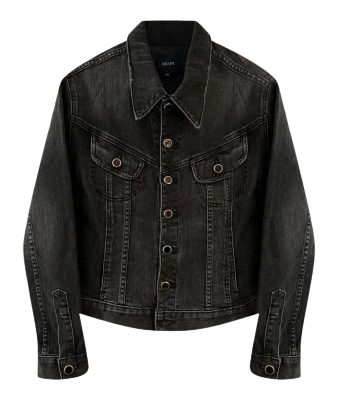 KHAITE Черный хлопко-эластановый джемпер / свитер, фото 1