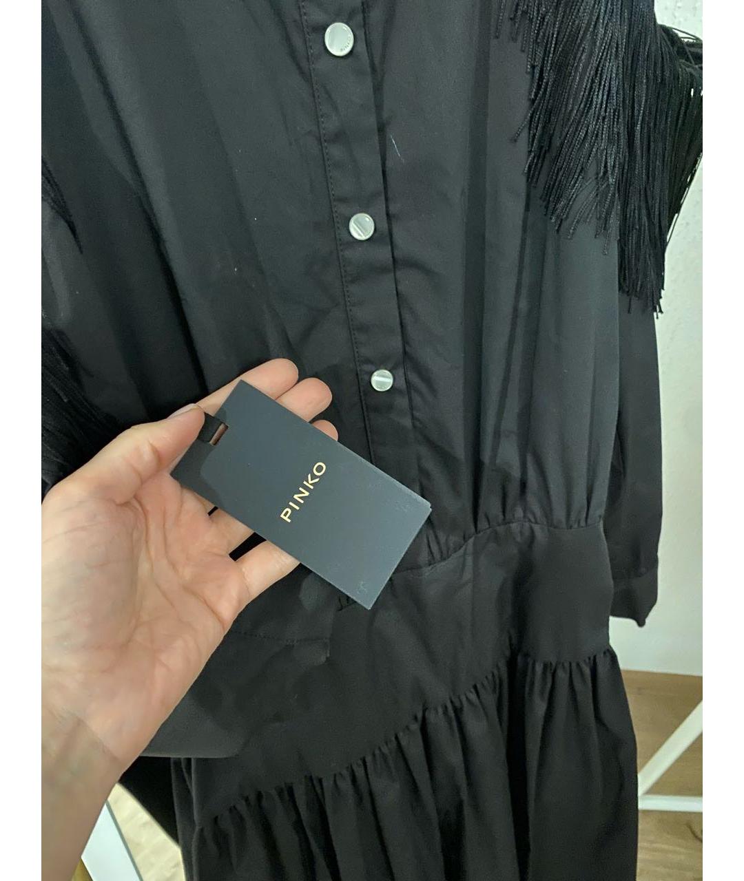 PINKO Черное хлопковое платье, фото 7