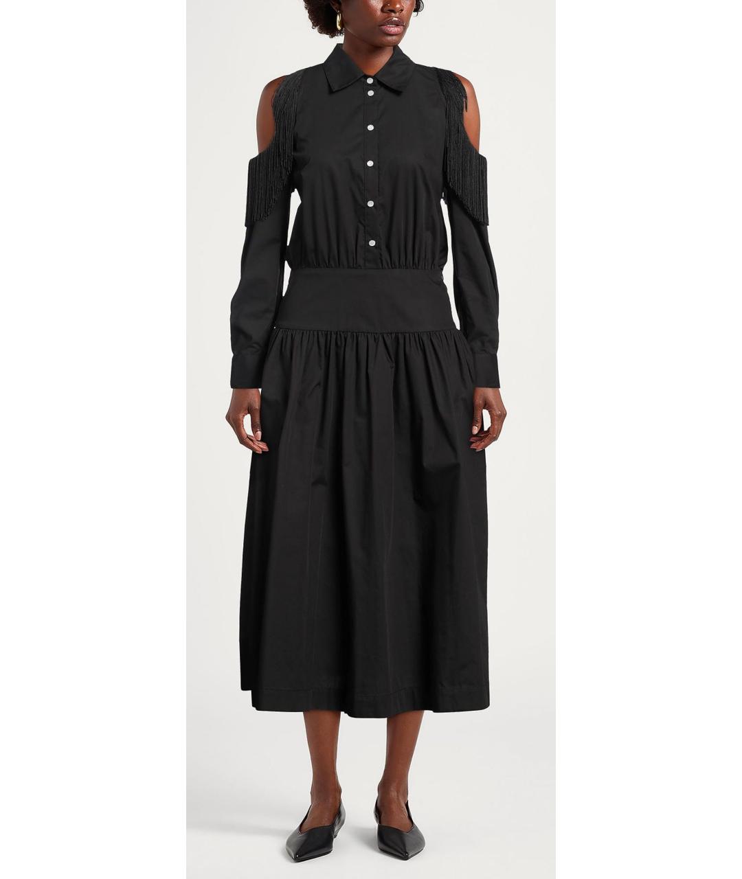 PINKO Черное хлопковое платье, фото 5