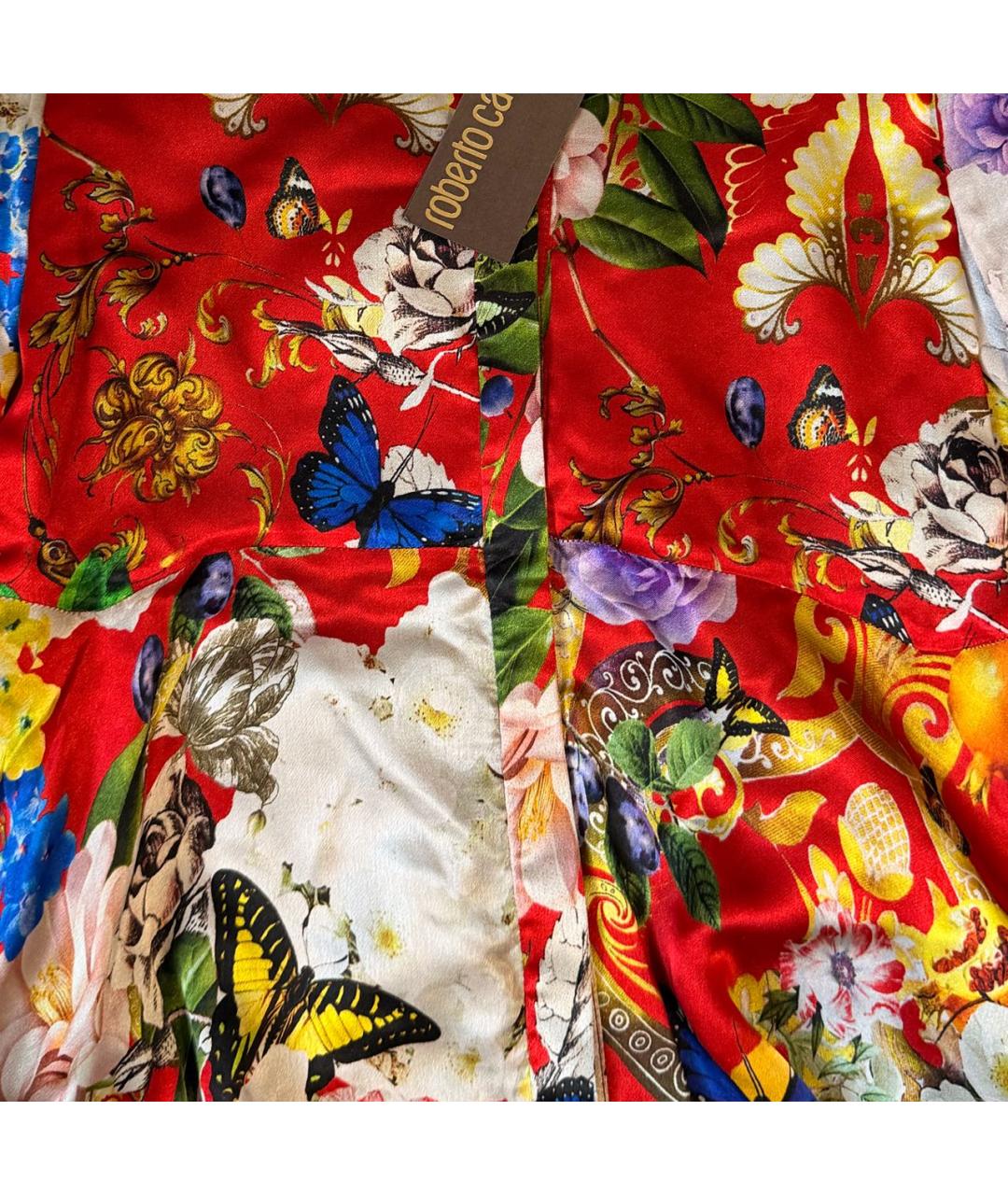 ROBERTO CAVALLI Красная шелковая рубашка/блузка, фото 4