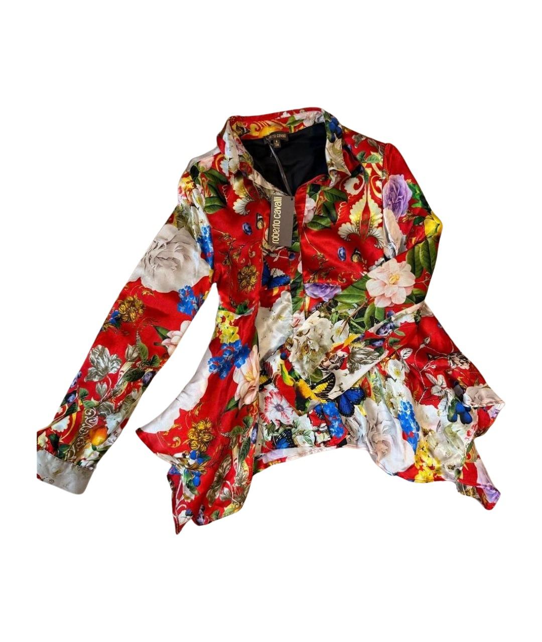 ROBERTO CAVALLI Красная шелковая рубашка/блузка, фото 1