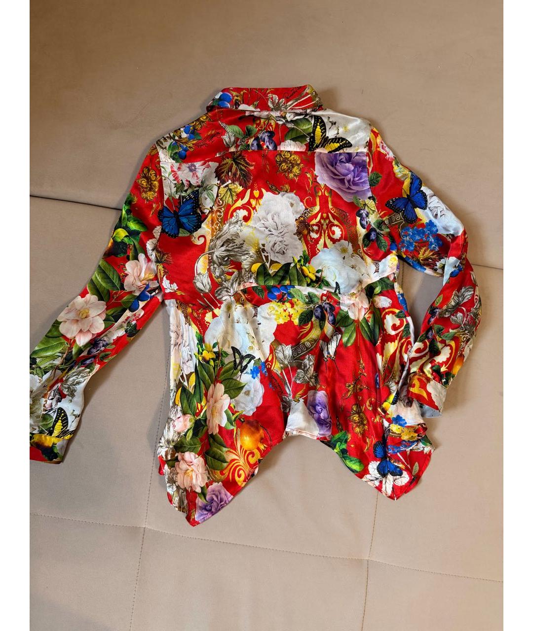 ROBERTO CAVALLI Красная шелковая рубашка/блузка, фото 2