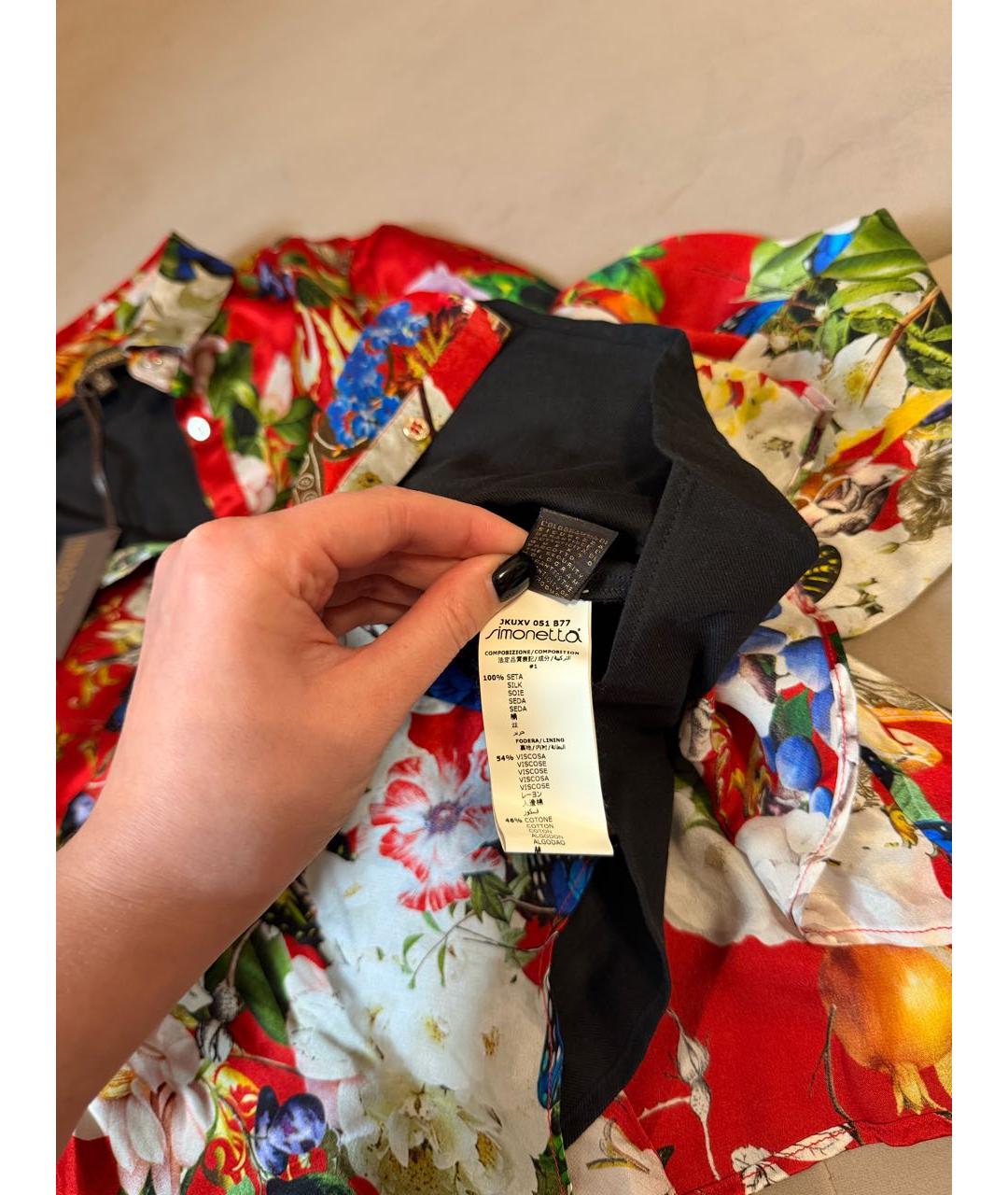 ROBERTO CAVALLI Красная шелковая рубашка/блузка, фото 6