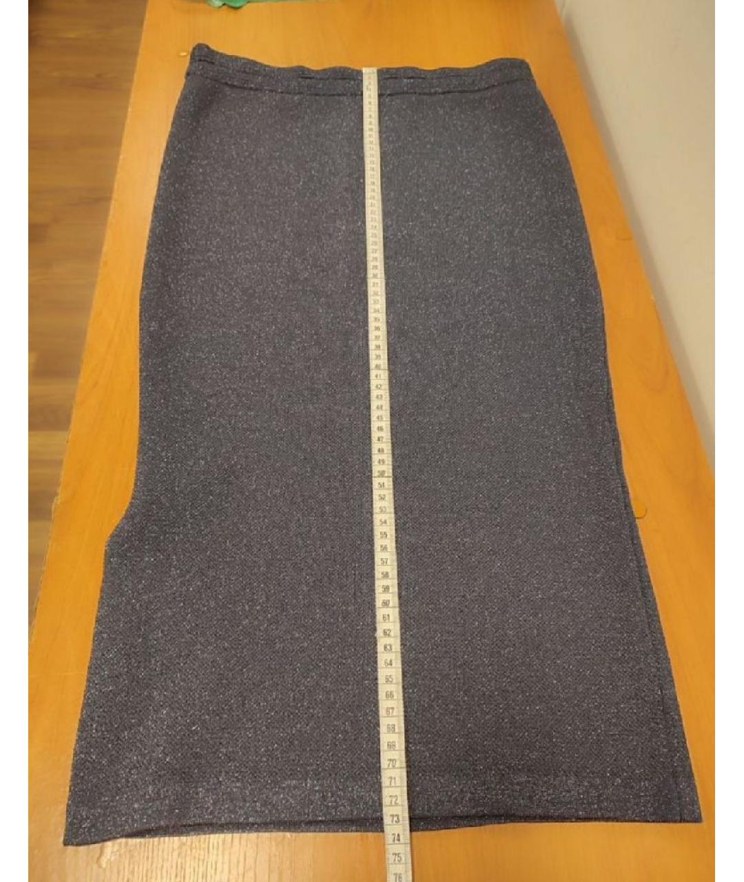 LIU JO Темно-синяя вискозная юбка миди, фото 8