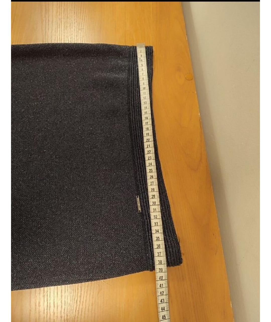 LIU JO Темно-синяя вискозная юбка миди, фото 6