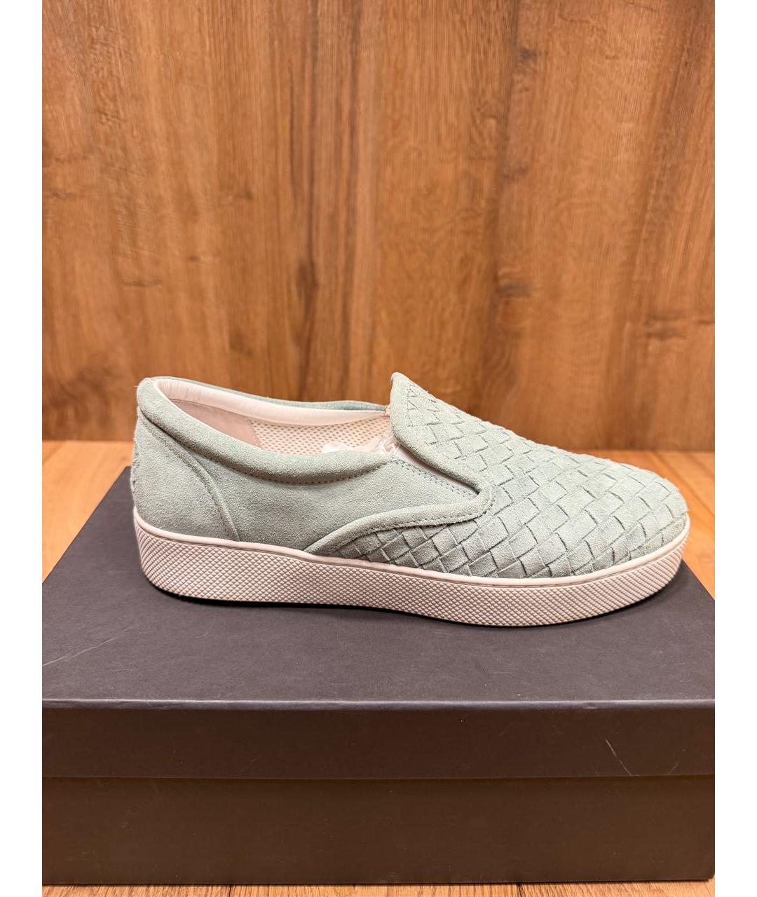 BOTTEGA VENETA Бирюзовые замшевые лоферы, фото 7