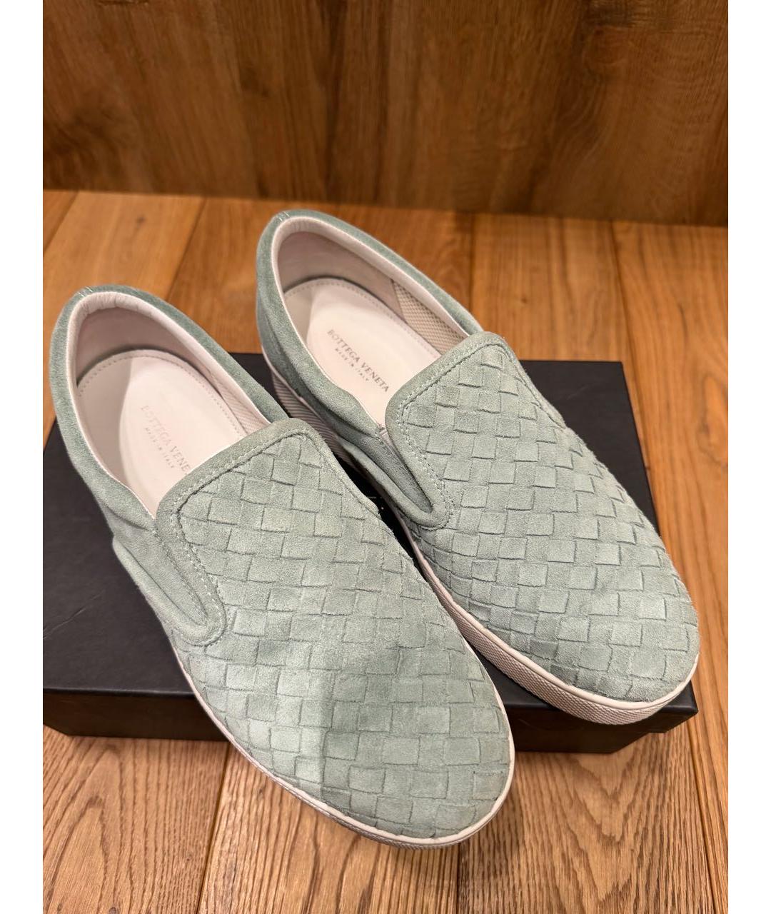BOTTEGA VENETA Бирюзовые замшевые лоферы, фото 6
