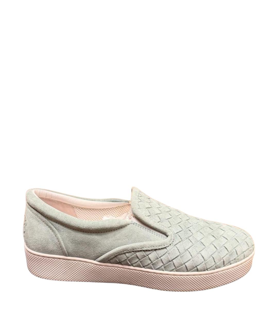 BOTTEGA VENETA Бирюзовые замшевые лоферы, фото 1