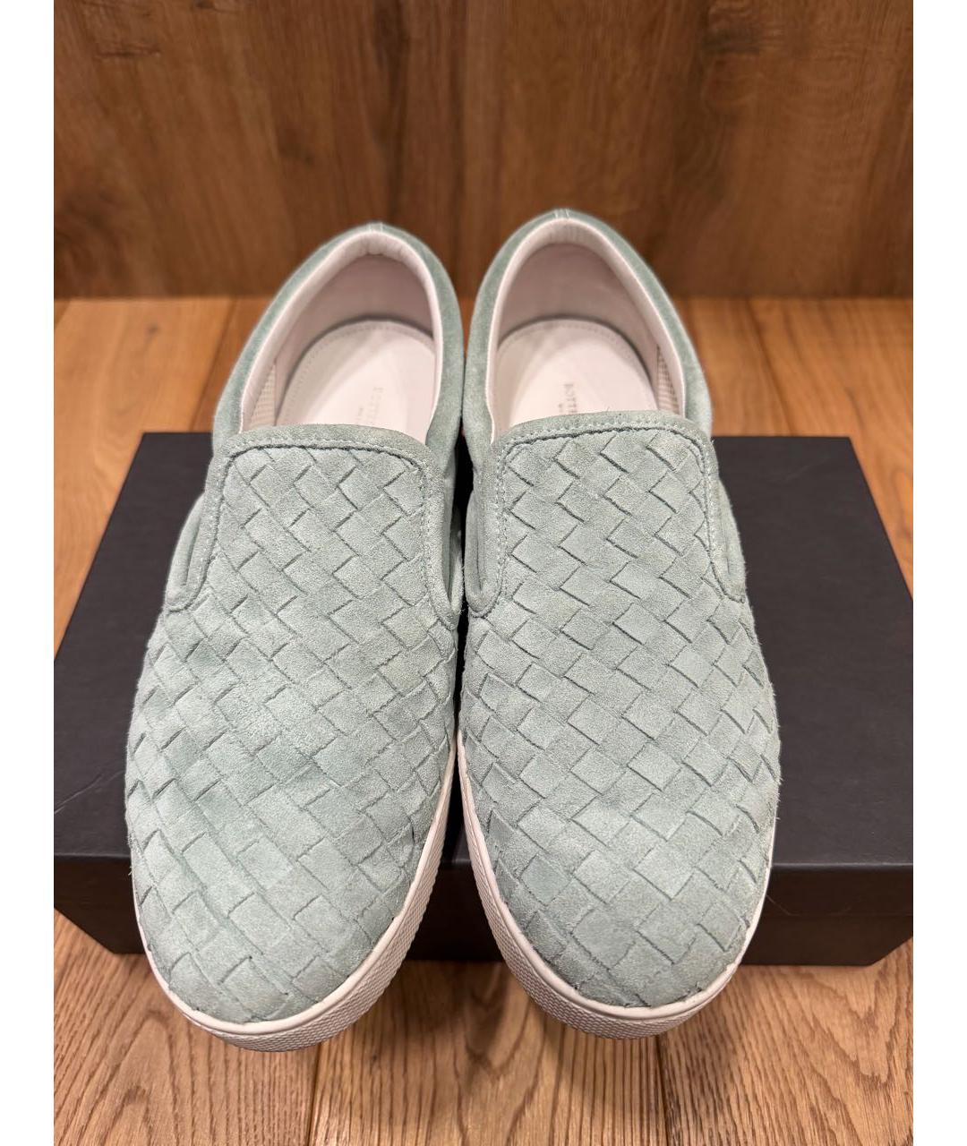 BOTTEGA VENETA Бирюзовые замшевые лоферы, фото 2