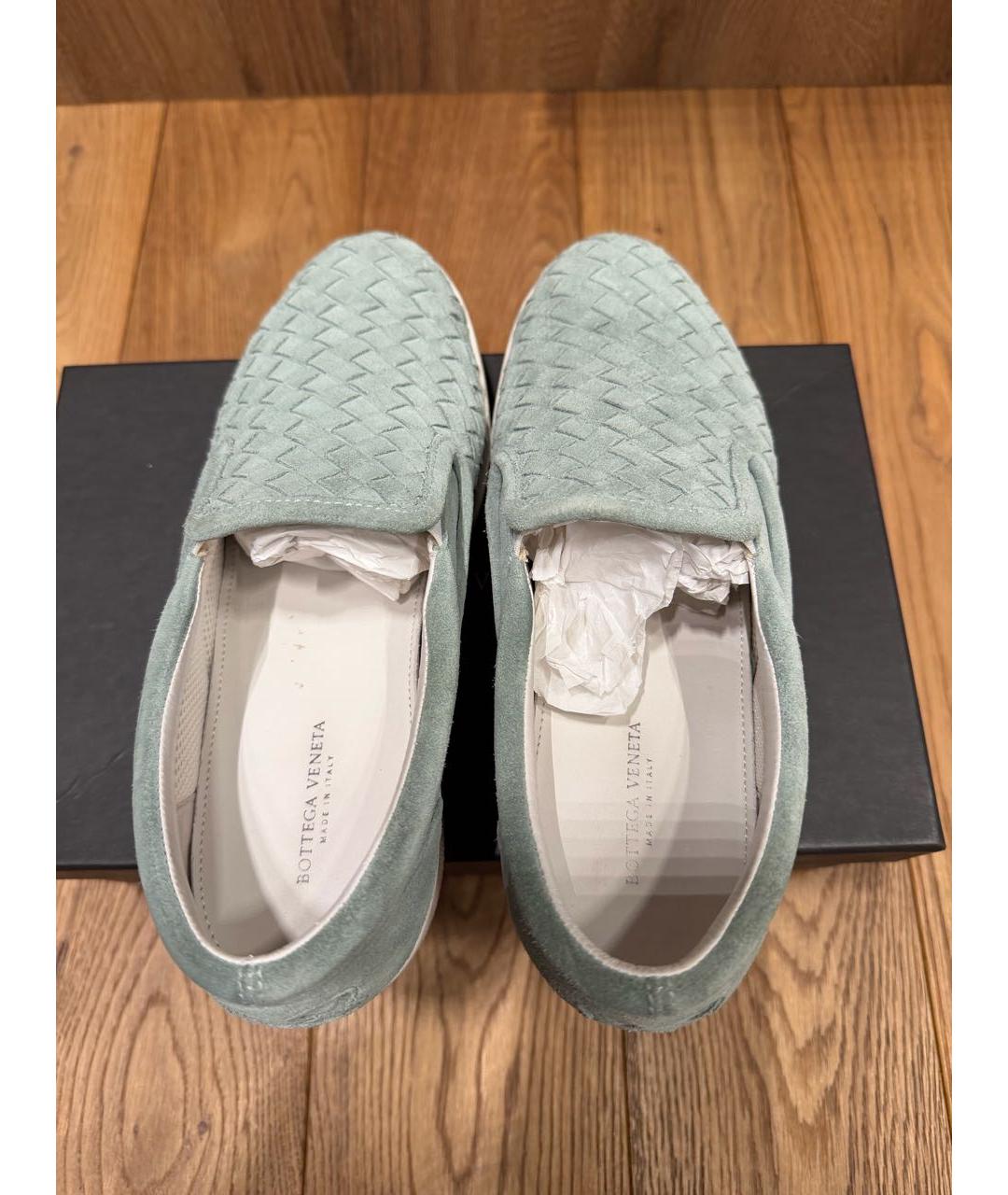 BOTTEGA VENETA Бирюзовые замшевые лоферы, фото 3