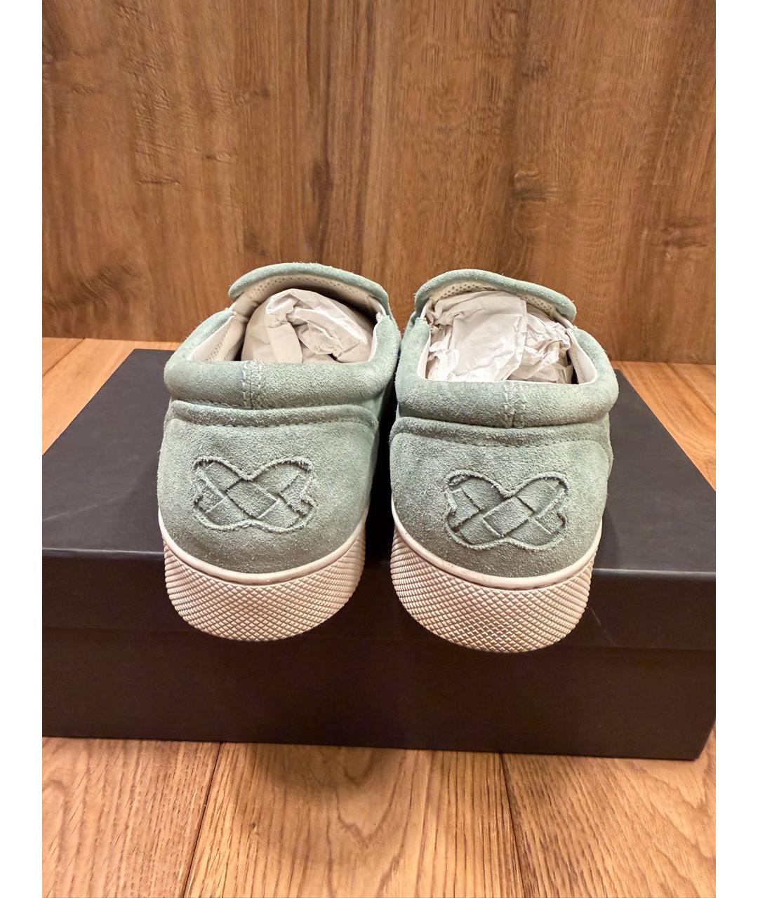 BOTTEGA VENETA Бирюзовые замшевые лоферы, фото 4