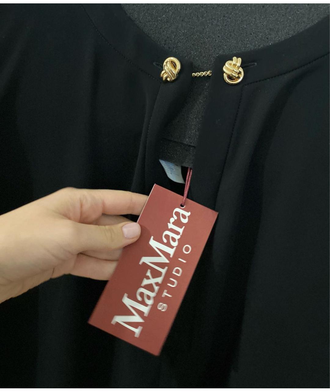 MAX MARA STUDIO Черное синтетическое платье, фото 6
