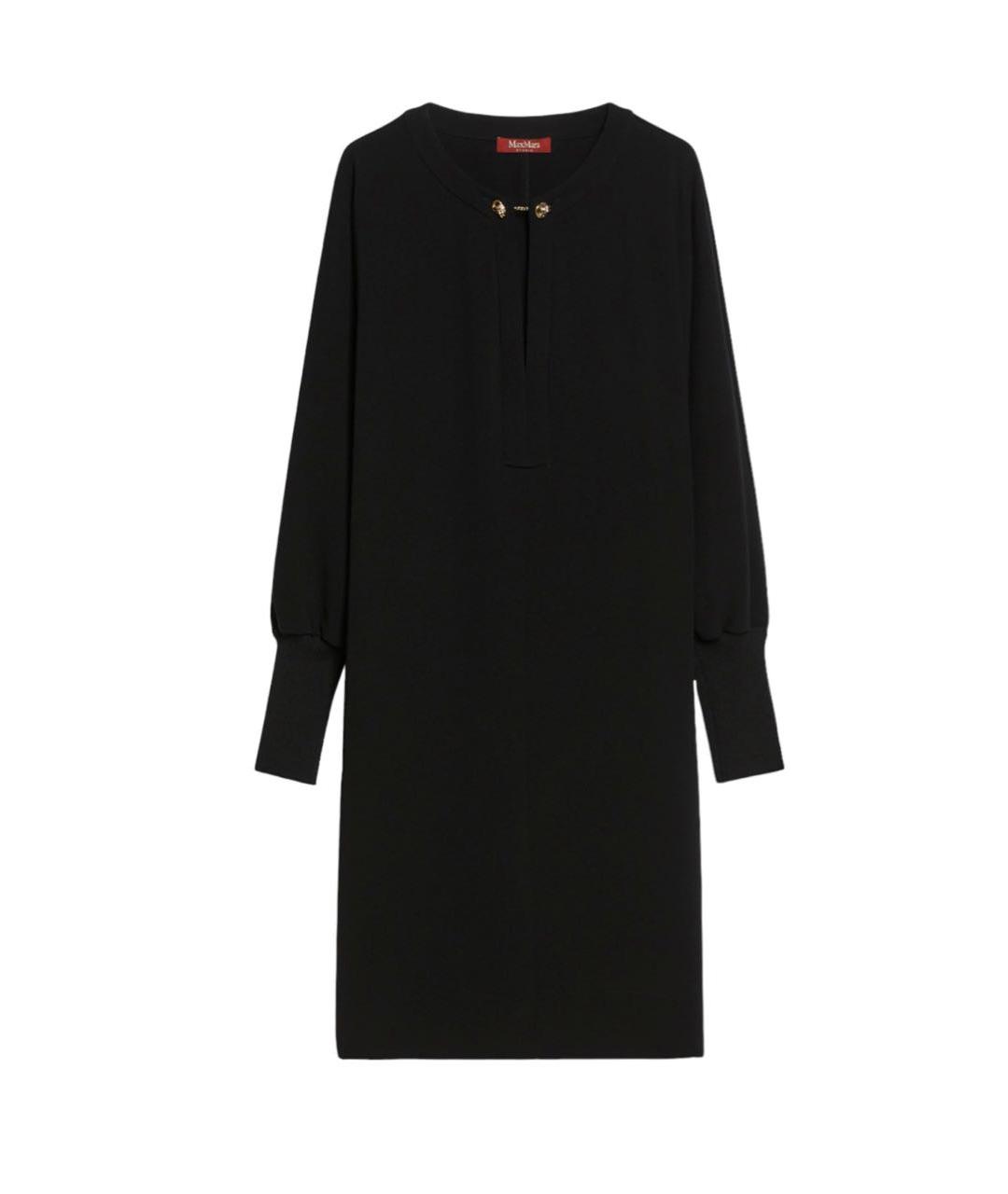 MAX MARA STUDIO Черное синтетическое платье, фото 9