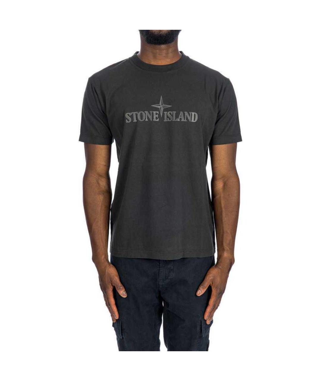 STONE ISLAND Серая футболка, фото 3
