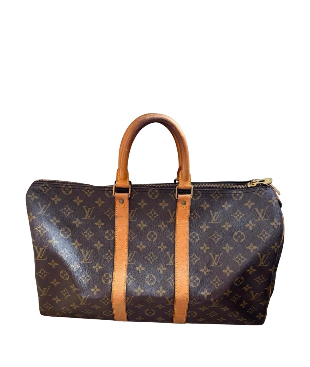 LOUIS VUITTON Коричневая кожаная дорожная/спортивная сумка, фото 1