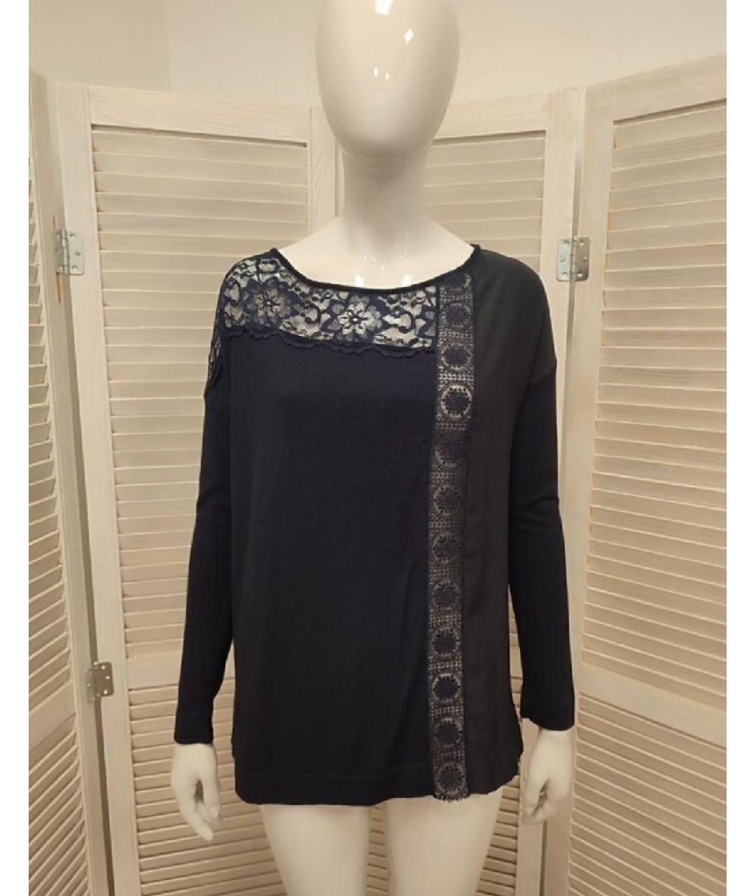 LIU JO Темно-синяя вискозная блузы, фото 10