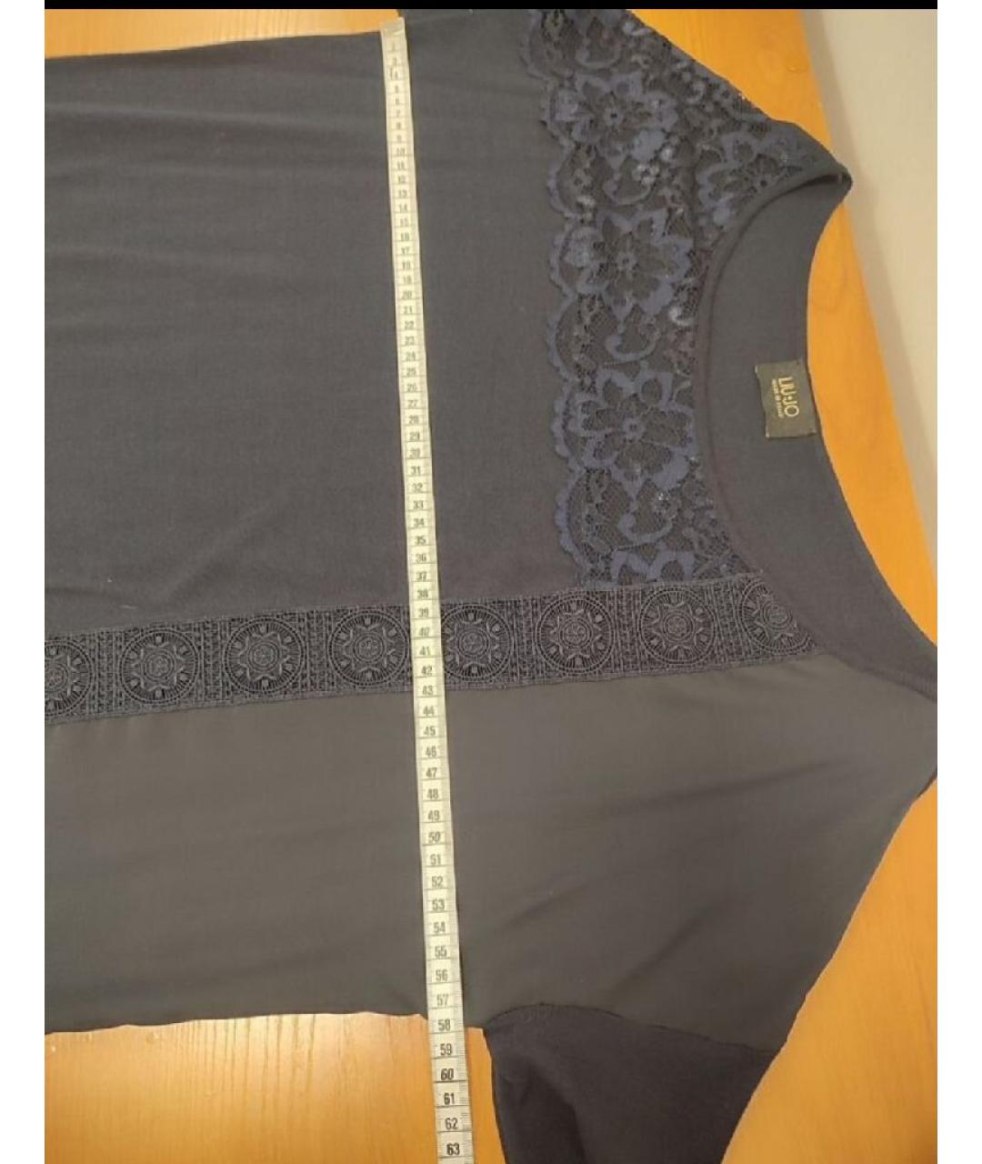 LIU JO Темно-синяя вискозная блузы, фото 8