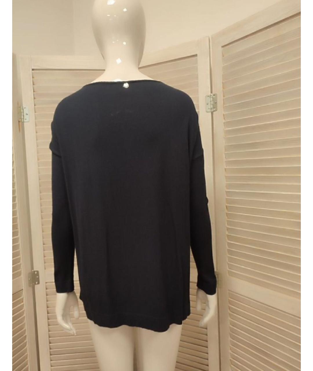 LIU JO Темно-синяя вискозная блузы, фото 2