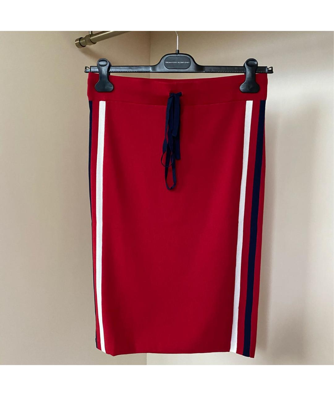 P.A.R.O.S.H. Красный вискозный костюм с юбками, фото 4