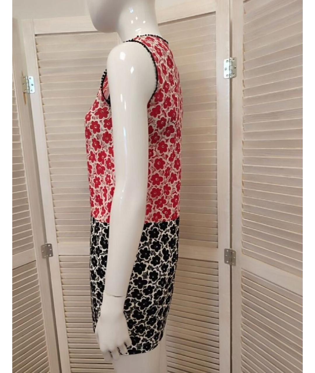 LOVE MOSCHINO Мульти шелковое повседневное платье, фото 3