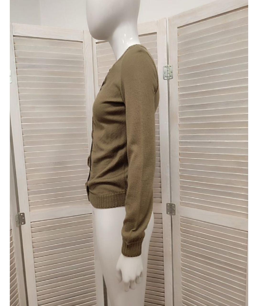 MOSCHINO Хаки шерстяной кардиган, фото 4