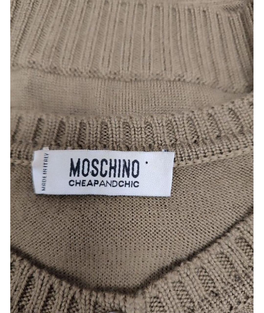MOSCHINO Хаки шерстяной кардиган, фото 3