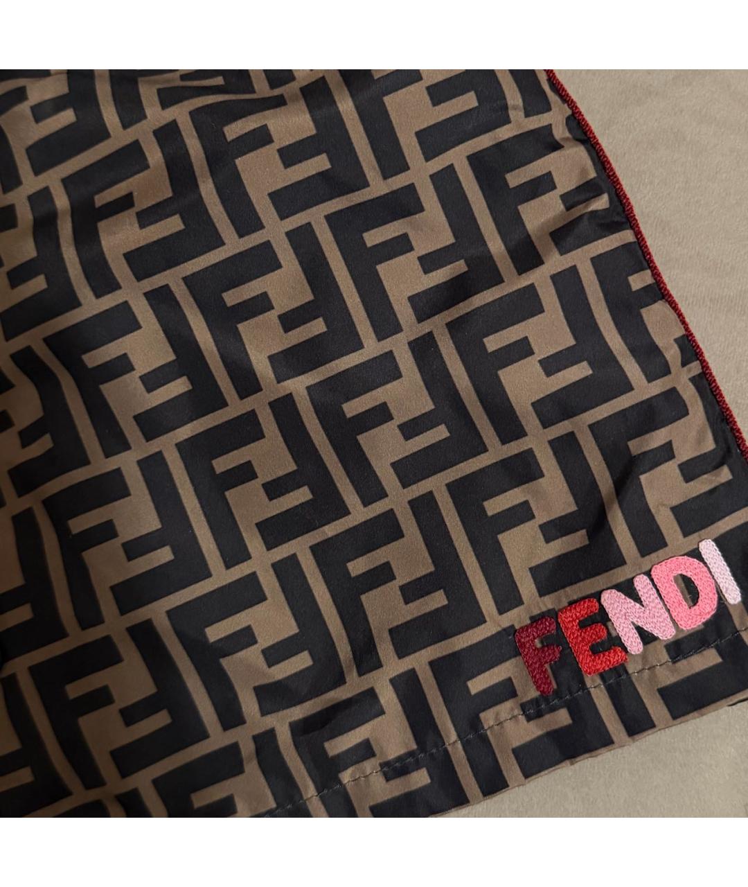 FENDI Коричневая хлопковая юбка, фото 4