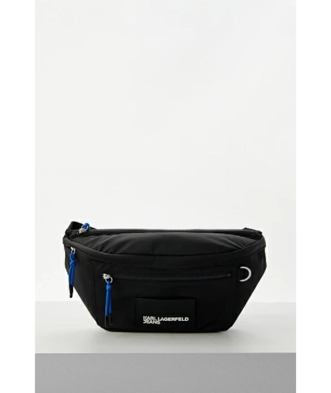 KARL LAGERFELD Черная синтетическая поясная сумка, фото 3
