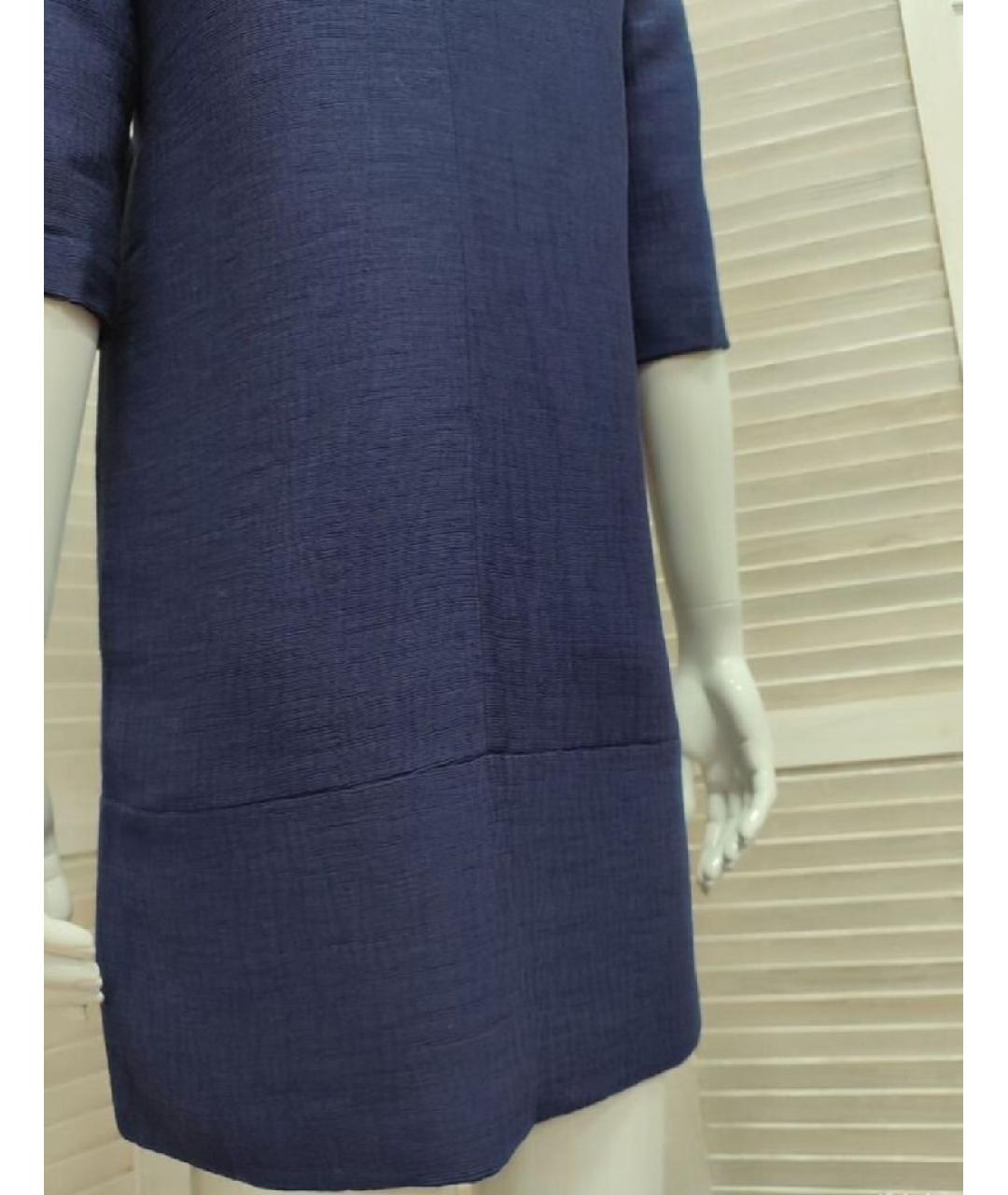 MAJE Темно-синее вискозное повседневное платье, фото 8