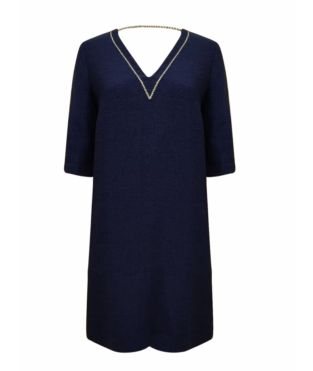 MAJE Темно-синее вискозное повседневное платье, фото 1
