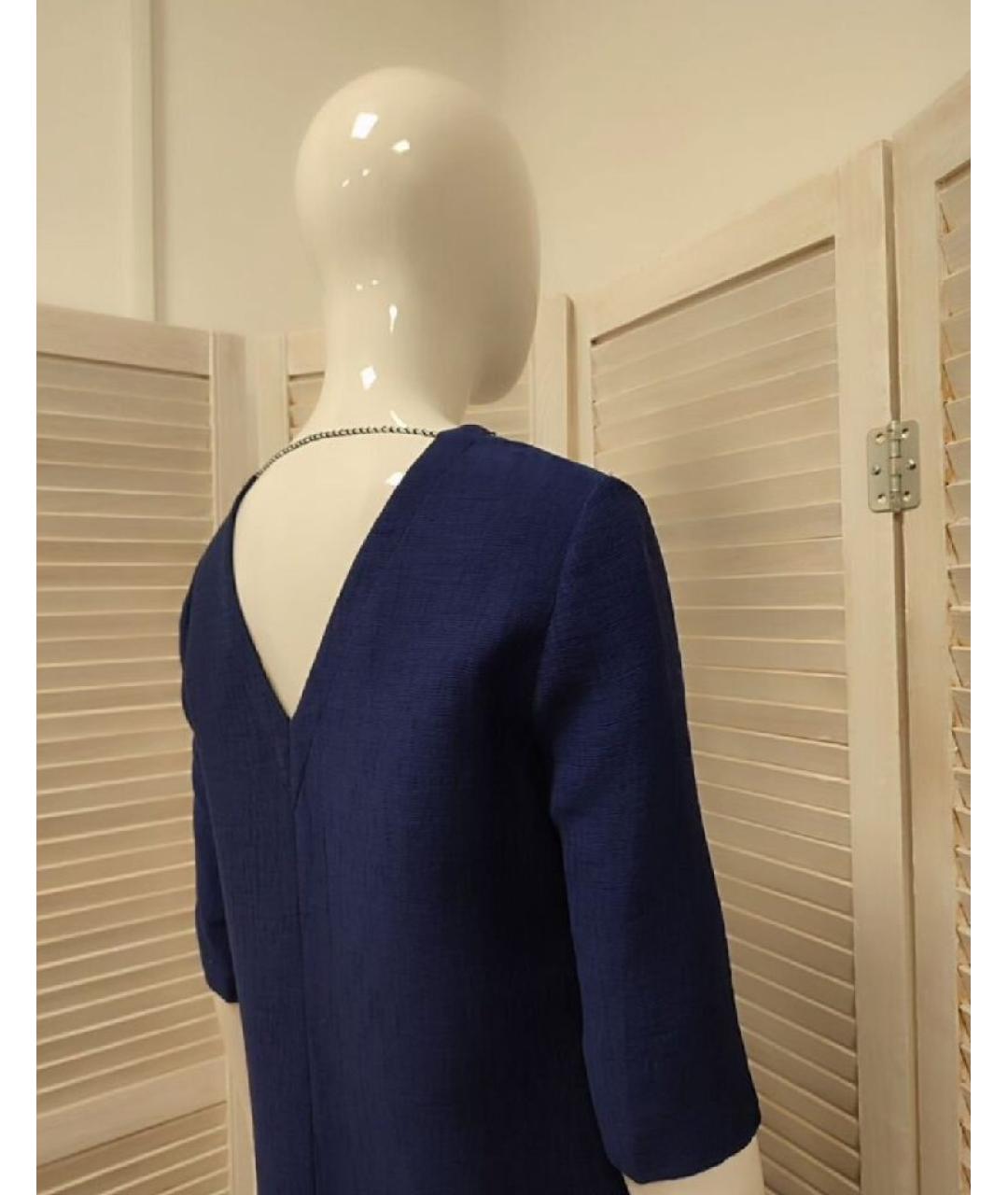 MAJE Темно-синее вискозное повседневное платье, фото 5