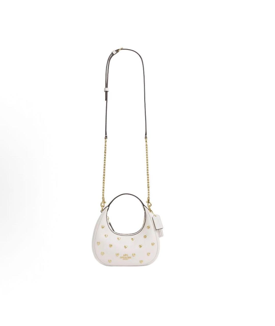 COACH Белая кожаная сумка с короткими ручками, фото 2