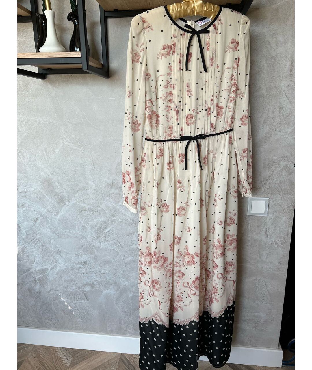 RED VALENTINO Бежевое шифоновое вечернее платье, фото 2