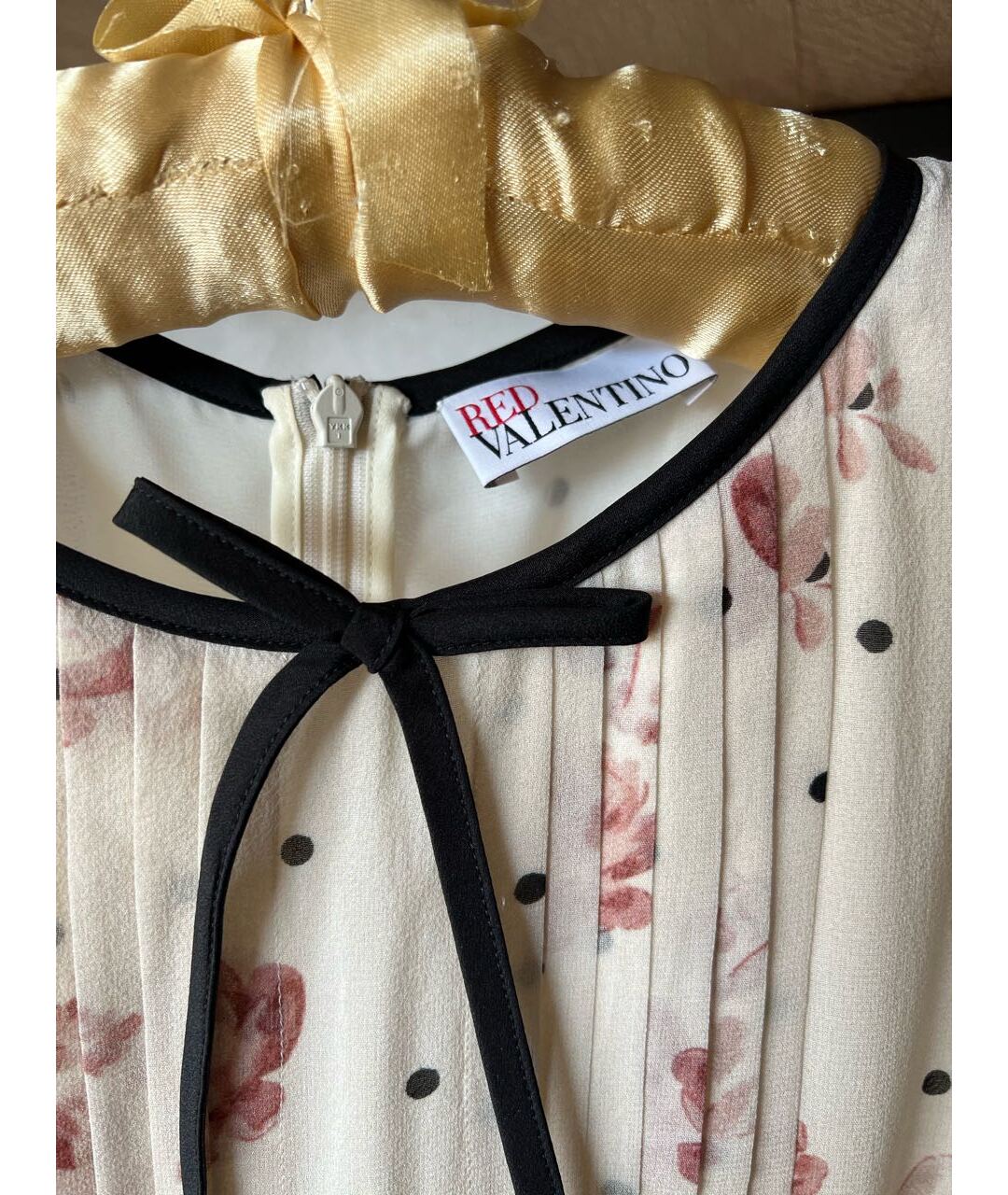 RED VALENTINO Бежевое шифоновое вечернее платье, фото 3