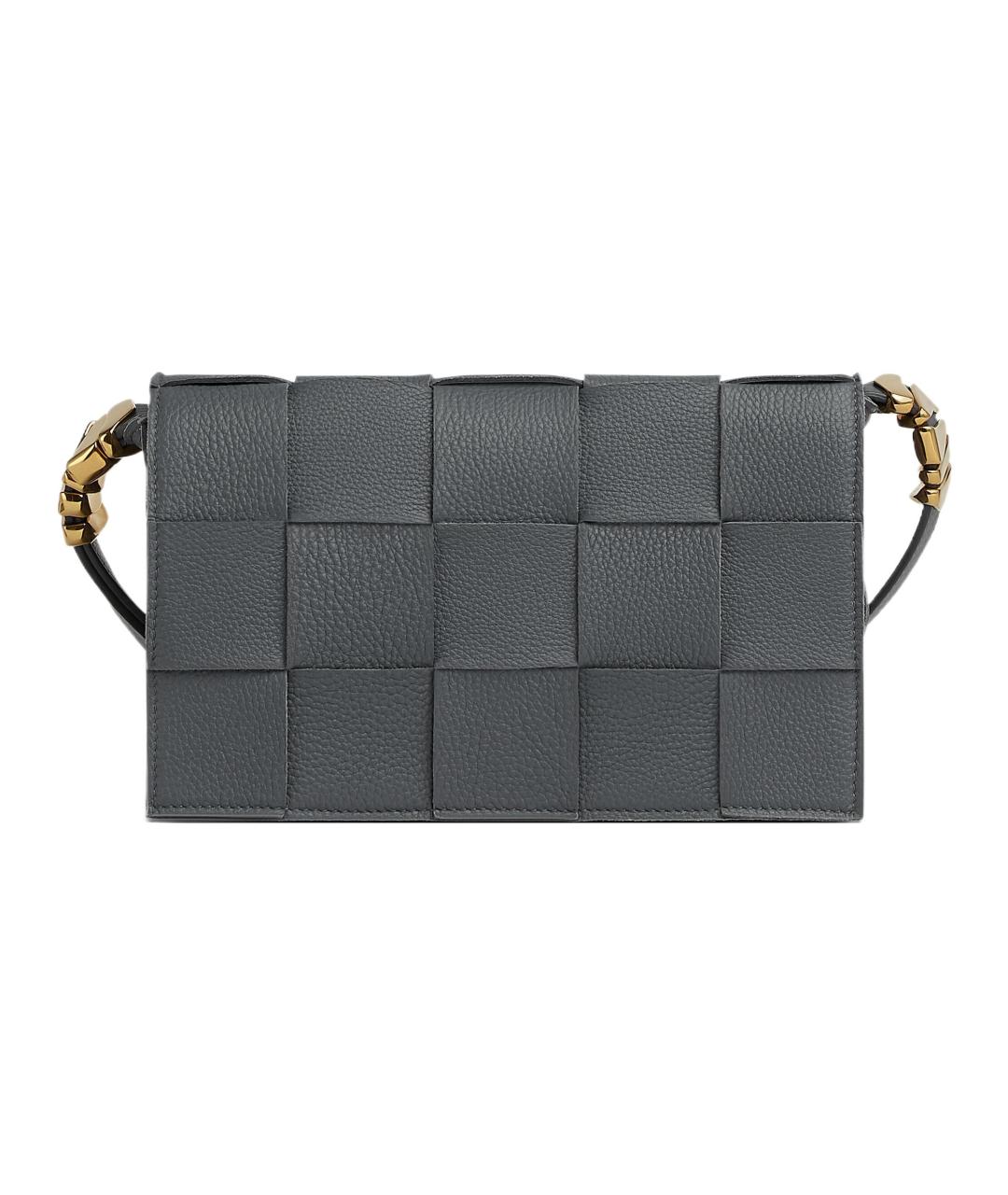 BOTTEGA VENETA Серая кожаная сумка через плечо, фото 1