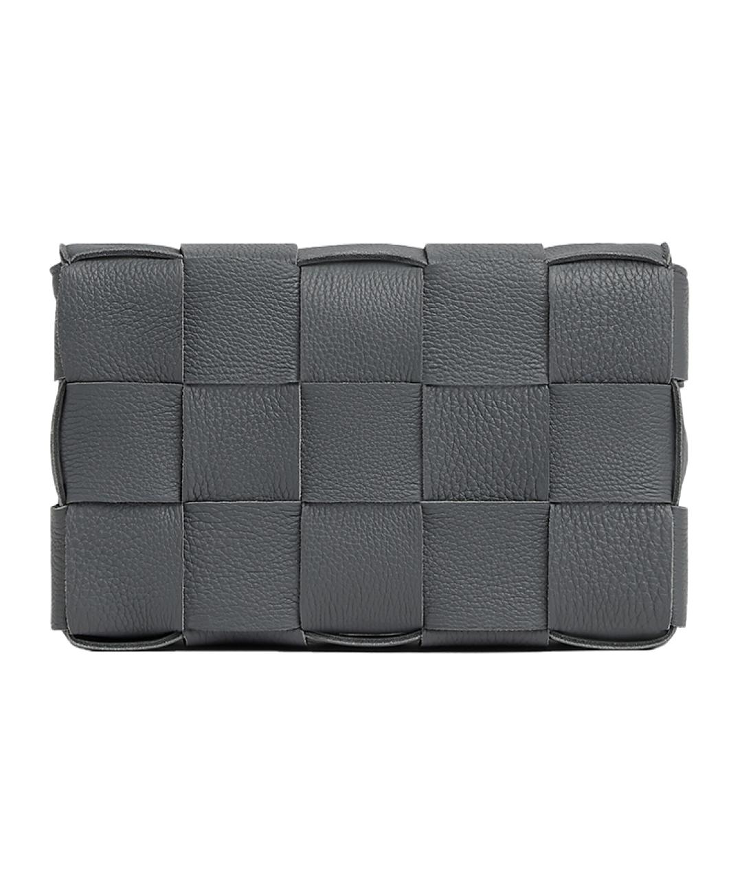 BOTTEGA VENETA Серая кожаная сумка через плечо, фото 4